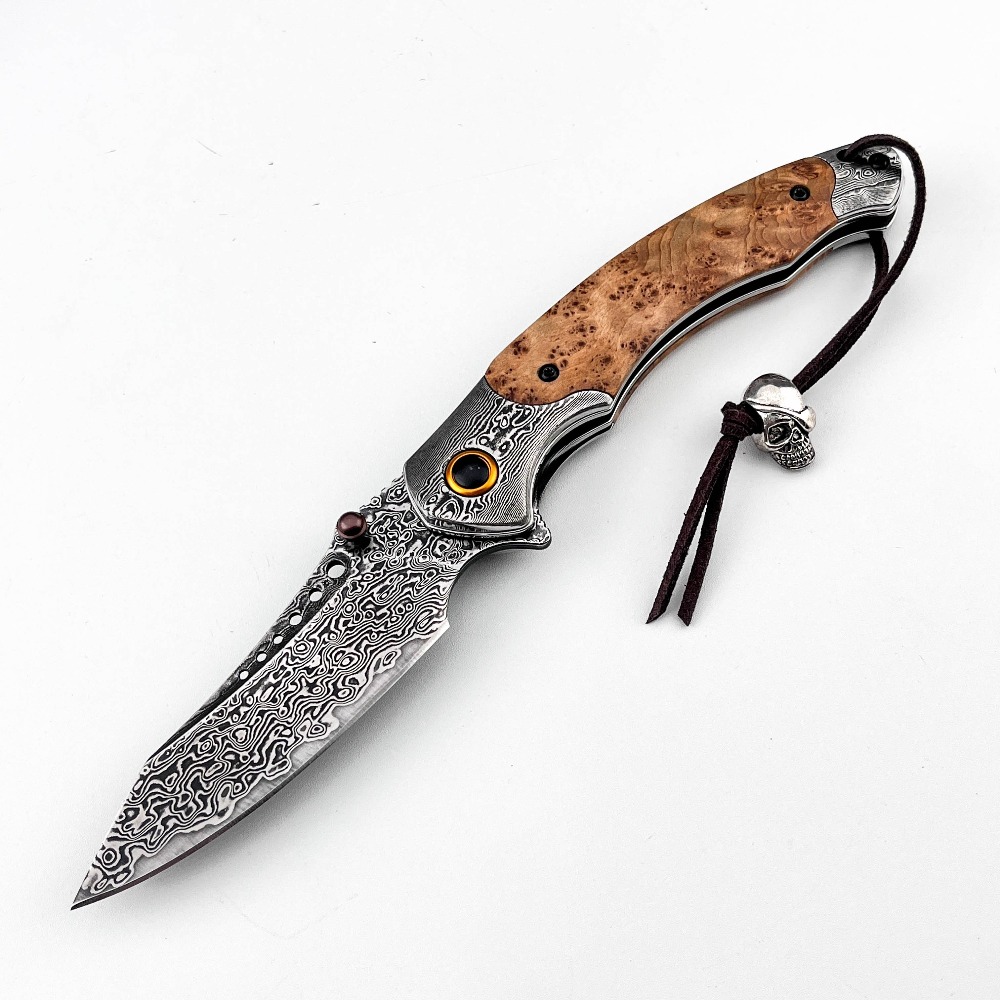 Vintage Collectible Knives - Складной нож с дамасским узором высокой