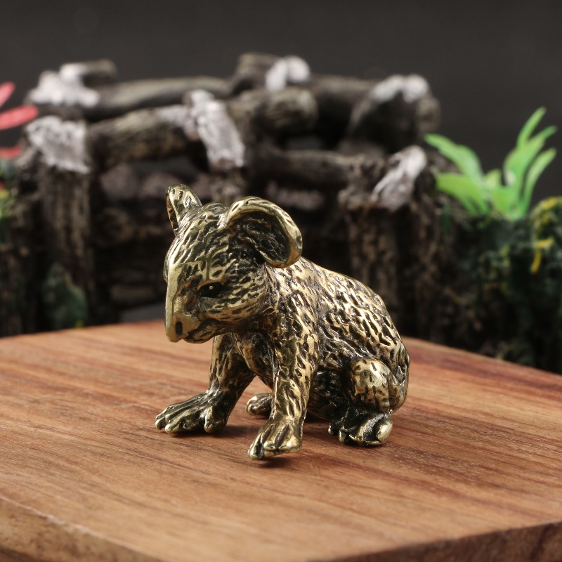Vintage Collectible Bears - Винтажная латунная фигурка коалы ручной работы,