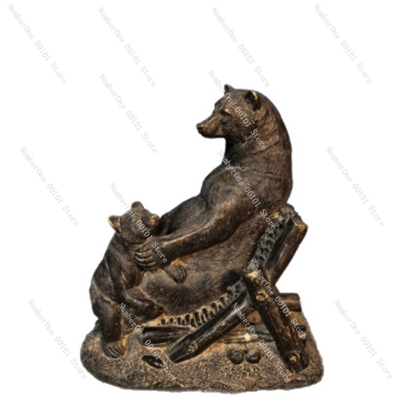 Vintage Collectible Bears - Антикварная бронзовая статуэтка медведя, винтажное ремесленное