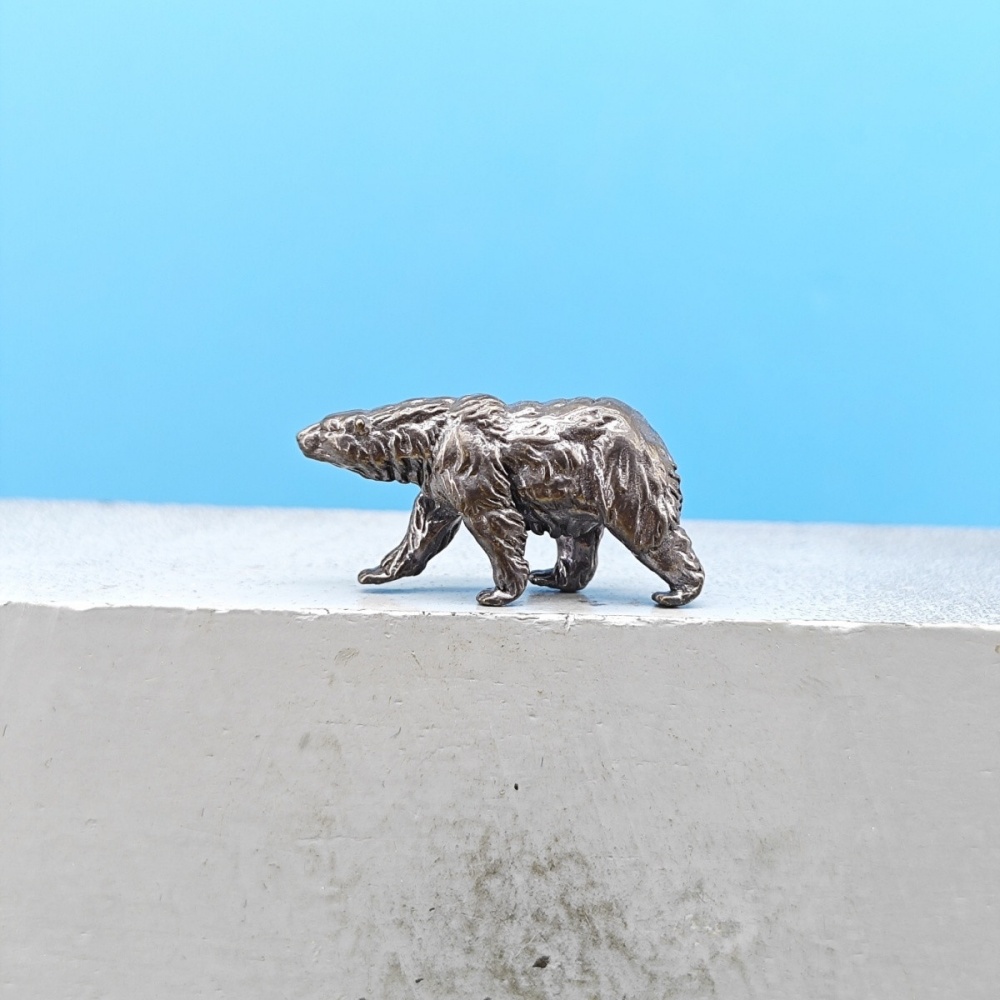 Vintage Collectible Bears - Винтажная латунная миниатюрная фигурка бурых медведей,