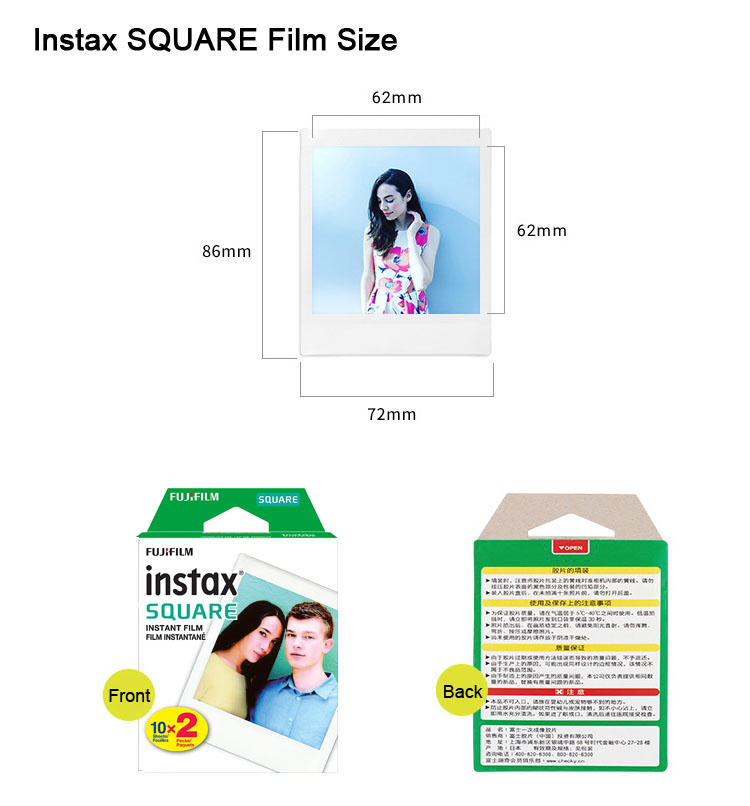 Квадратная фотобумага Fujifilm – обзор и цена Instant Film Pack